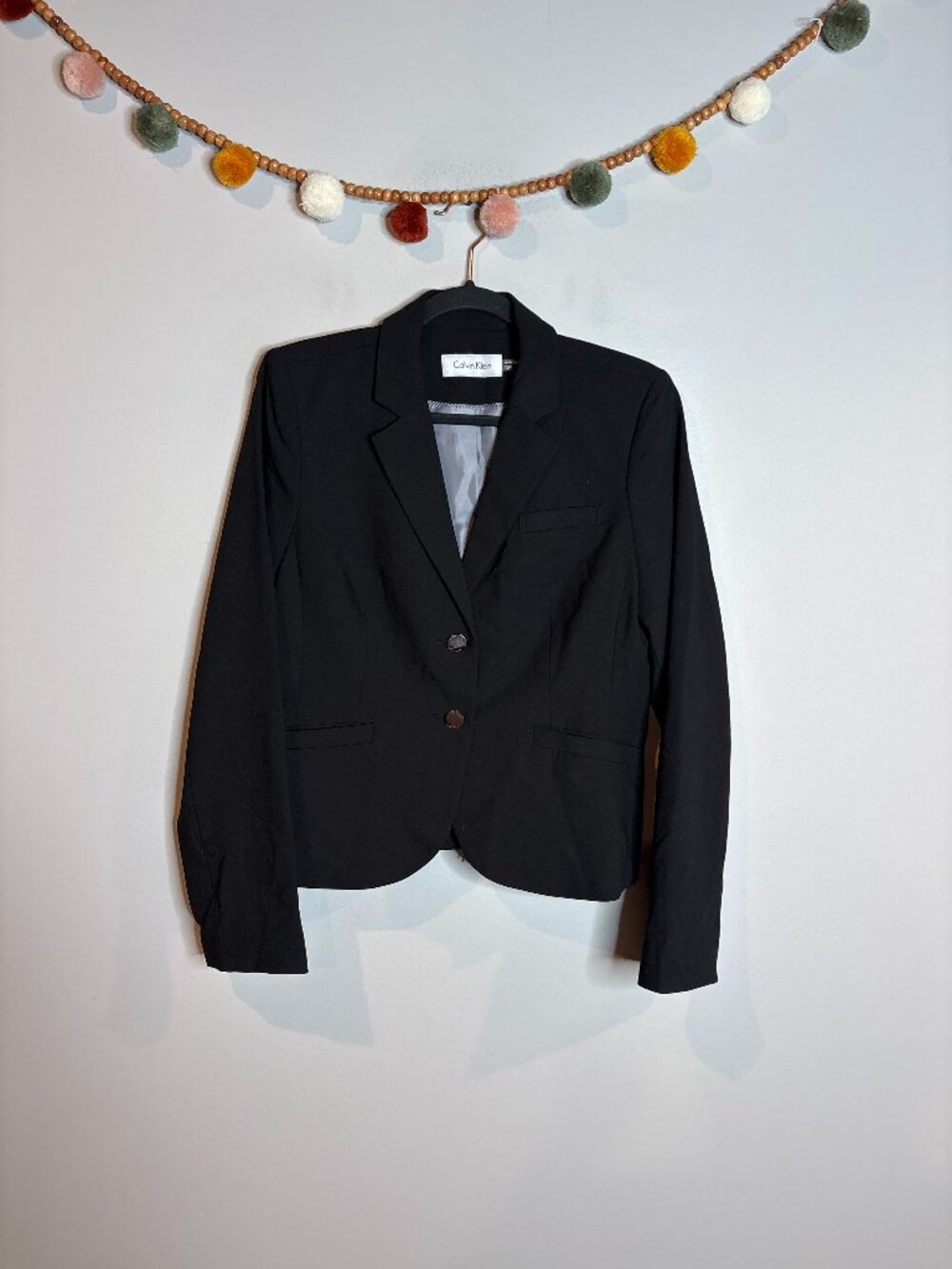 Calvin Klein black two button blazer jacket